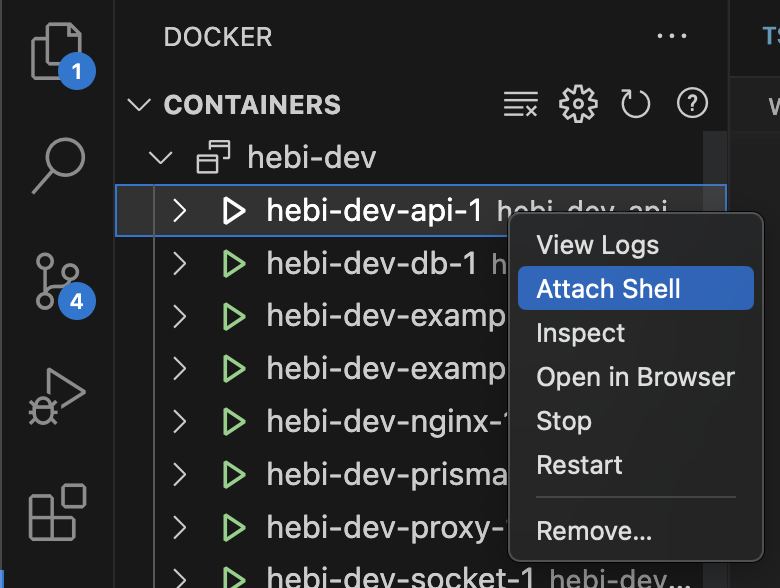 attach shell to container